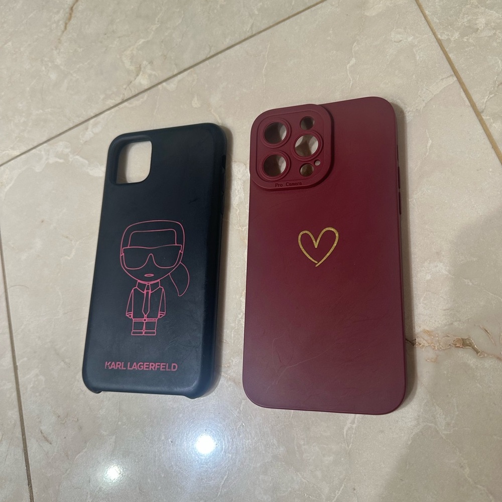 Heart Design Burgundy Phone Case